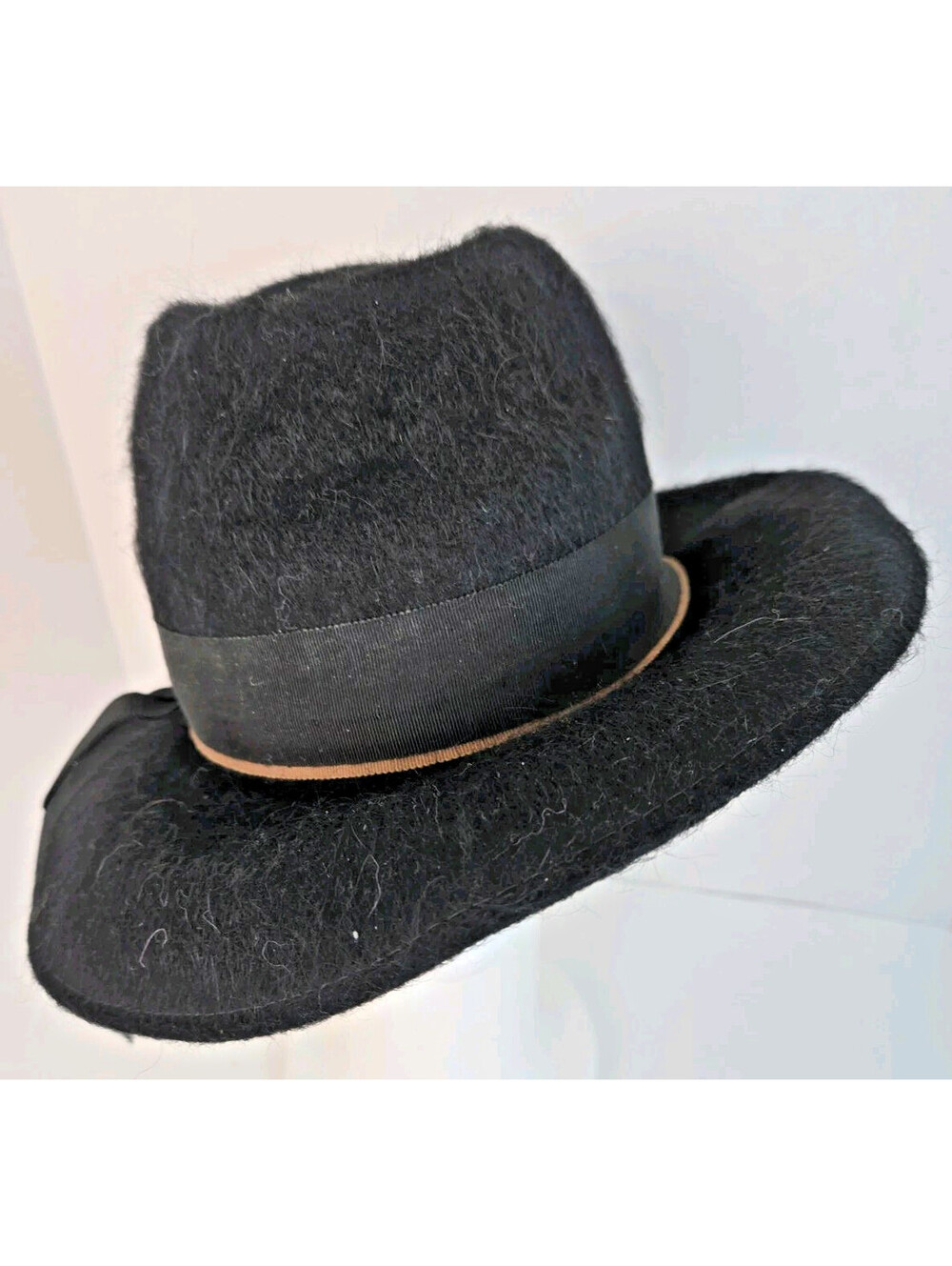 Vintage Mr Lewis Black Fedora Women's Hat Union Made In The USA Grosgrain Band
